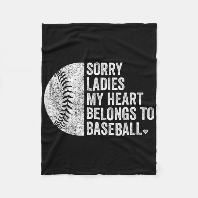 Couverture Polaire Désolé Mesdames Mon Coeur Appartient Au Baseball (Devant)