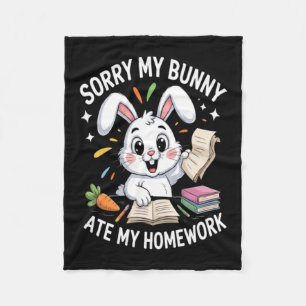 Couverture Polaire Désolé mon lapin a mangé mon devoir maison école