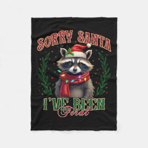 Couverture Polaire Désolé Père Noël J'ai été Feral Cute Raccoon Noël