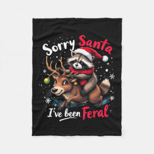 Couverture Polaire Désolé Père Noël J'ai été Feral Raccoon Funny Chri