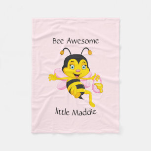 Couverture Polaire Dessin adorable de la fille d'abeilles