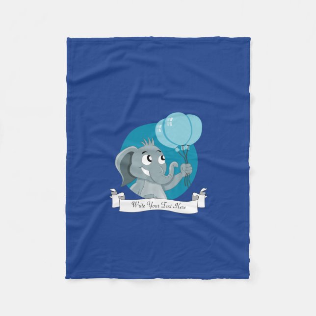 Couverture Polaire Dessin animé éléphant (Devant)