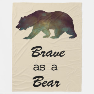 Couverture Polaire Dessin d'art aquarelle Ours Brave