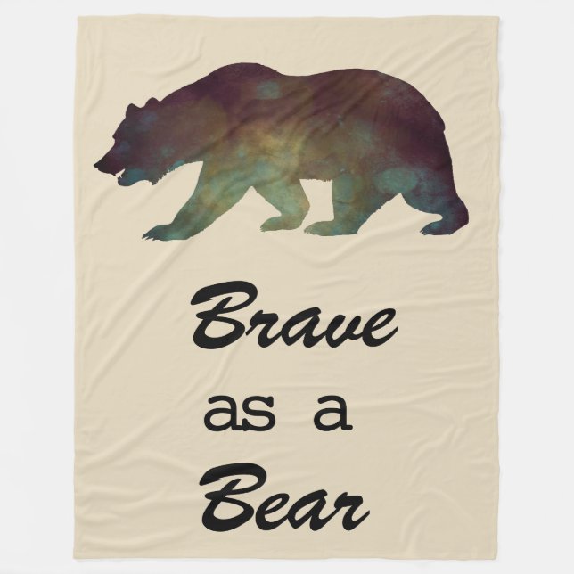 Couverture Polaire Dessin d'art aquarelle Ours Brave (Devant)