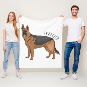 Couverture Polaire dessin de berger allemand