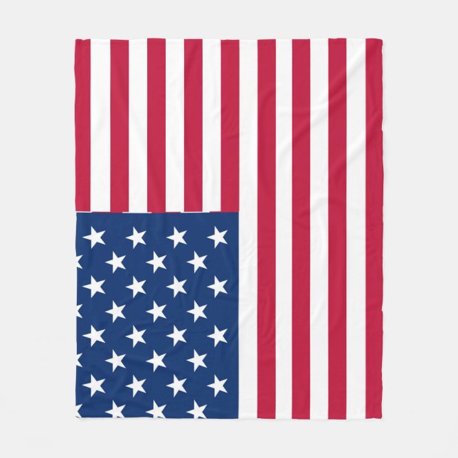 Couverture Polaire Dessin de fierté de drapeau américain USA (Devant)