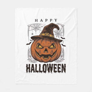 Couverture Polaire Dessin de gravure de citrouille joyeux Halloween v