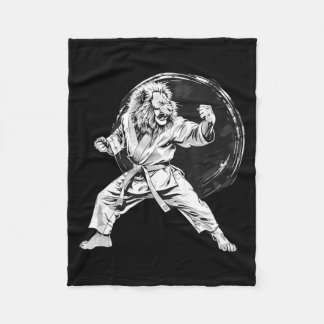 Couverture Polaire Dessin de lion de MMA arts martiaux kickboxing tae