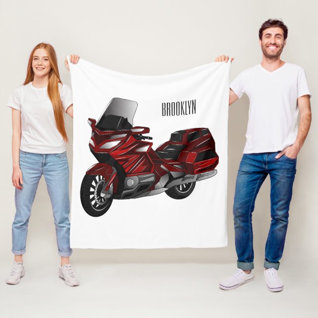 Couverture Polaire Dessin de moto de tourisme (En situation)