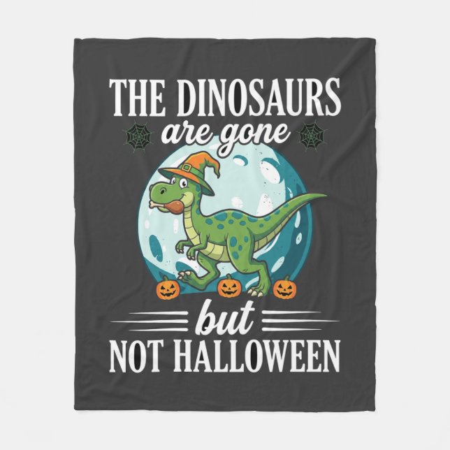 Couverture Polaire Dessin de sorcière d'Halloween de dinosaure drôle (Devant)