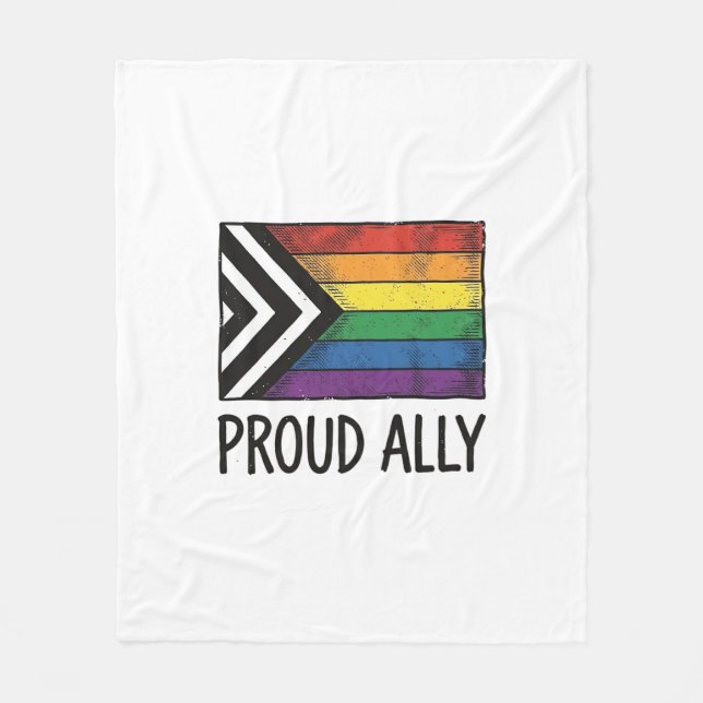 Couverture Polaire Dessin de T-Shirt Vectoriel Drapeau de Fierté Alli (Devant)