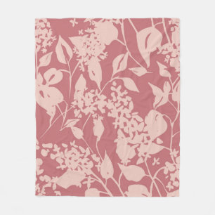 Couverture Polaire Dessin floral clair. Silhouettes de lila florissan