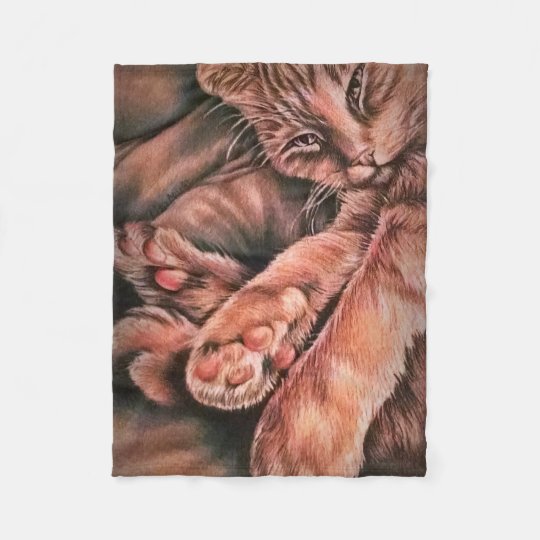 Couverture Polaire Dessin Orange De Chat Tigre Courbe Zazzle Fr