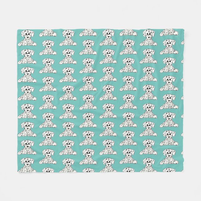 Couverture Polaire Dessin simple de contour de chien en peluche dalma (Devant (Horizontal))