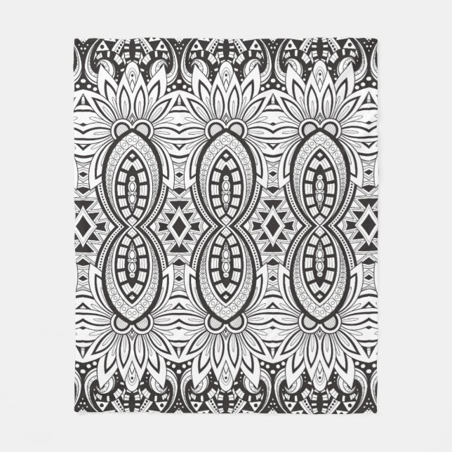 Couverture Polaire Dessin tribal inspiré (Devant)