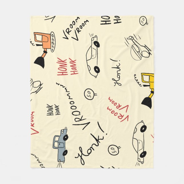 Couverture Polaire Dessins de voiture sans couture : Feuille enfant (Devant)
