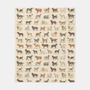 Couverture Polaire Dessins vintages de race de chien à motif