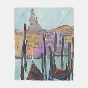 Couverture Polaire Destinations deux gondoles dans le croquis de