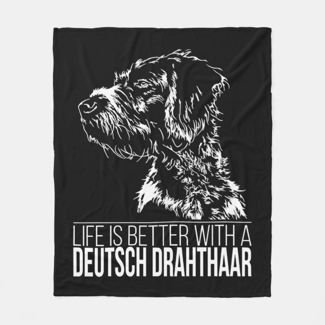 Couverture Polaire Deutsch Drahthaar vie meilleur chien dire (Devant)