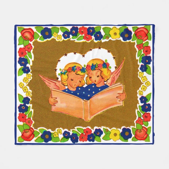 Couverture Polaire deux anges chantant (Devant (Horizontal))