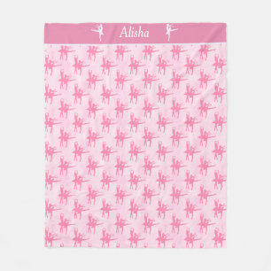 Couverture Polaire Deux Ballerinas Rose Personnalisé