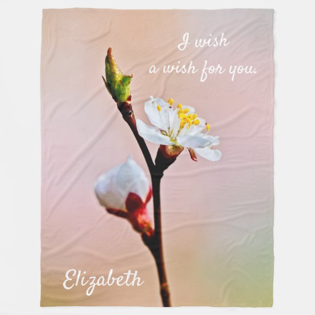 Couverture Polaire Deux Belles fleurs japonaises d'abricot (Devant)