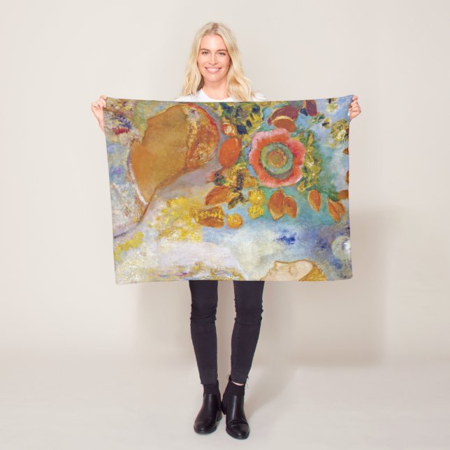 Couverture Polaire Deux jeunes filles parmi les fleurs, Redon (En situation)