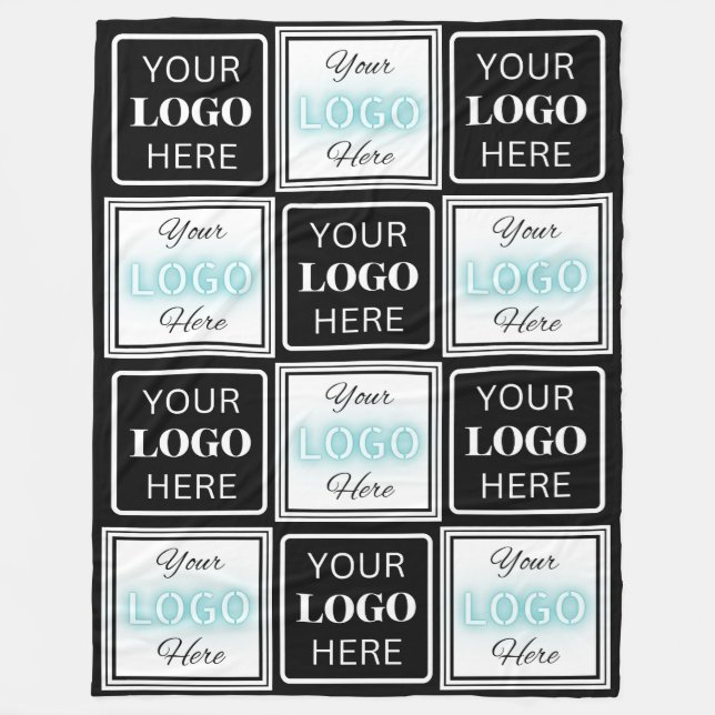 Couverture Polaire Deux Logos Événement Blanc Simple (Devant)