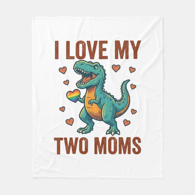 Couverture Polaire Deux mamans fières de la conception de T-Shirt vec (Devant)