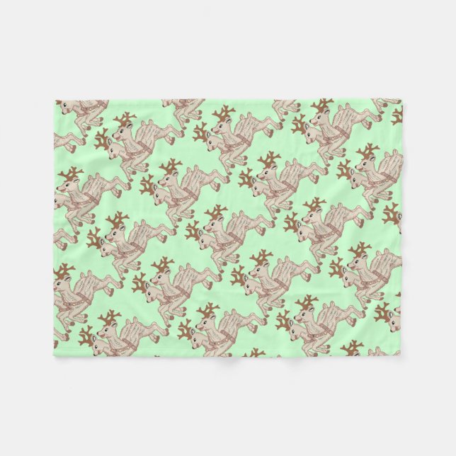 Couverture Polaire Deux rennes (Devant (Horizontal))