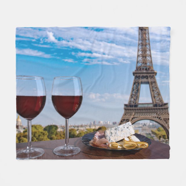 Couverture Polaire Deux verres de vin en café à Paris (Devant (Horizontal))