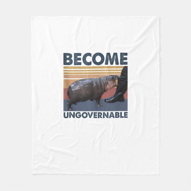 Couverture Polaire Devenez ingouvernable Moo Deng mignon bébé Hippo d (Devant)