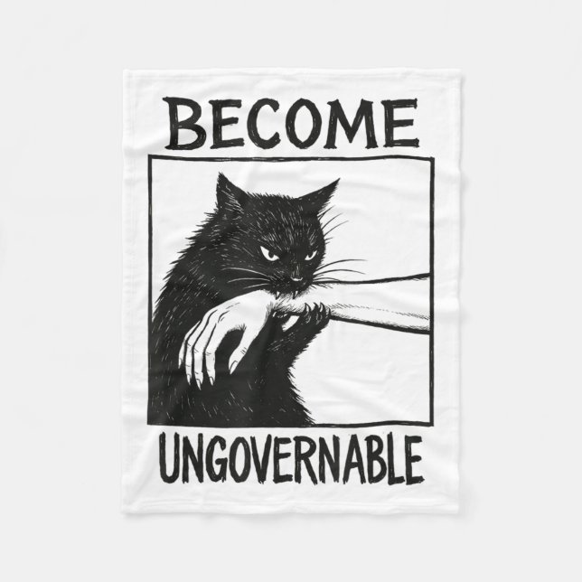 Couverture Polaire Devenir ingouvernable Chat Noir Mâle de morsage ma (Devant)