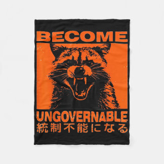 Couverture Polaire Devenir ingouvernable Funny Raccoon Japonais Vêtem