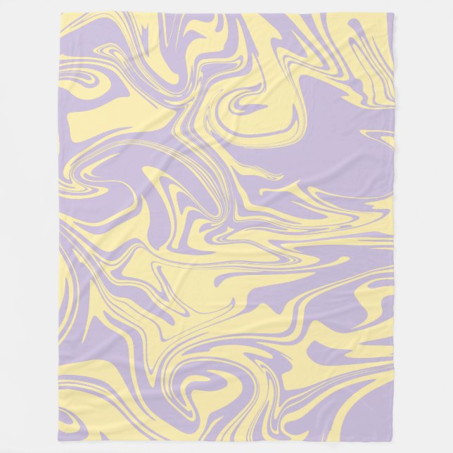 Couverture Polaire Déversement - Pastel Jaune et Violet (Devant)