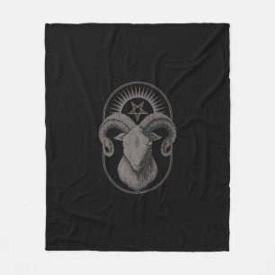 Couverture Polaire Devil Goat Pentagram Baphomet Satan Occult Satanic
