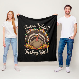 Couverture Polaire Devine quoi Dinde Fesses Drôle Thanksgiving