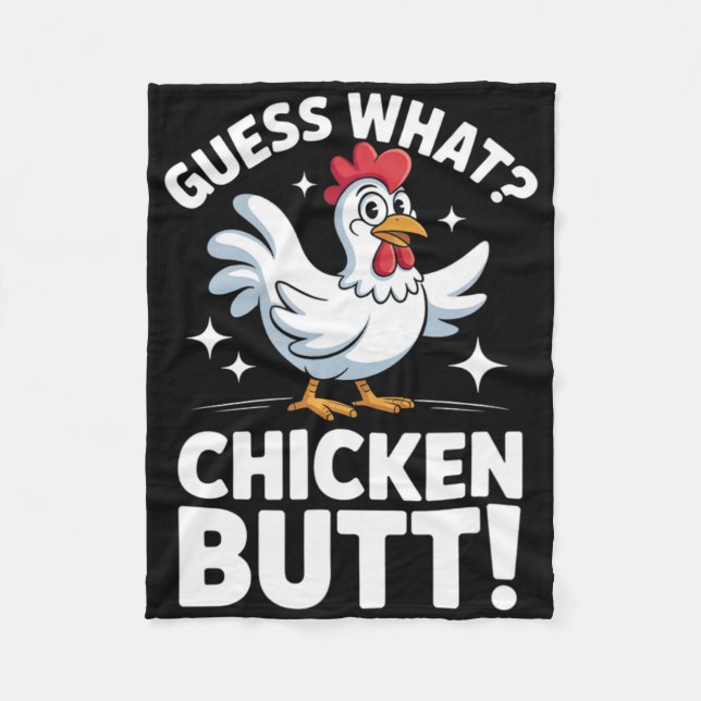 Couverture Polaire Devinez quoi cul de poulet Clic Kids Blague Design (Devant)