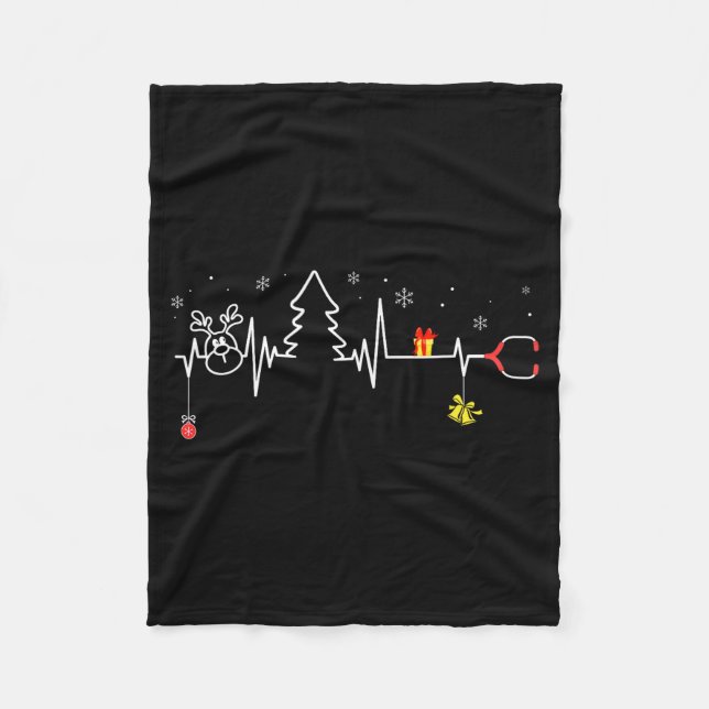 Couverture Polaire Devoxtee Christmas Tree Heartbeat Funny Christmas  (Devant)