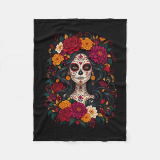 Couverture Polaire Dia de los muertos crâne de sucre catrina jour des