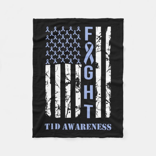 Couverture Polaire Diabète T1d Mois de sensibilisation drapeau bleu R (Devant)
