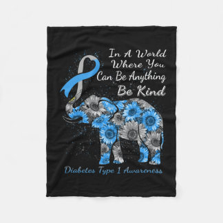 Couverture Polaire Diabète Type 1 Sensibilisation Tournesol éléphant
