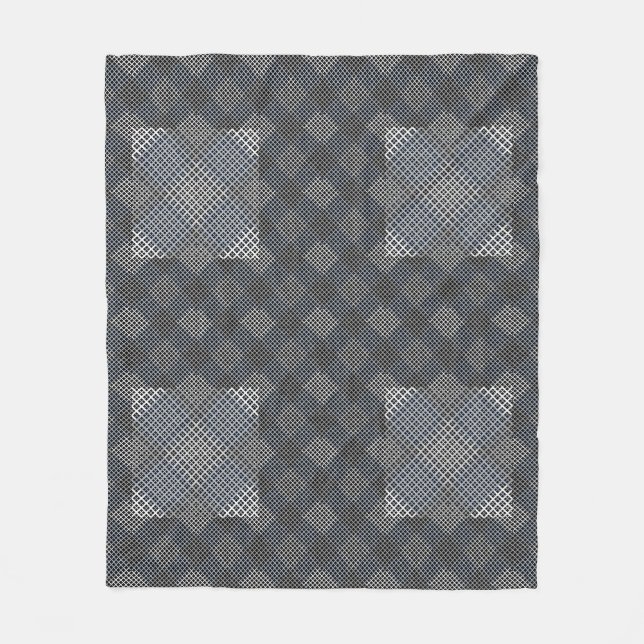 Couverture Polaire Diagonale 2tones du motif Checker.bx4x4 BLK BG (Devant)