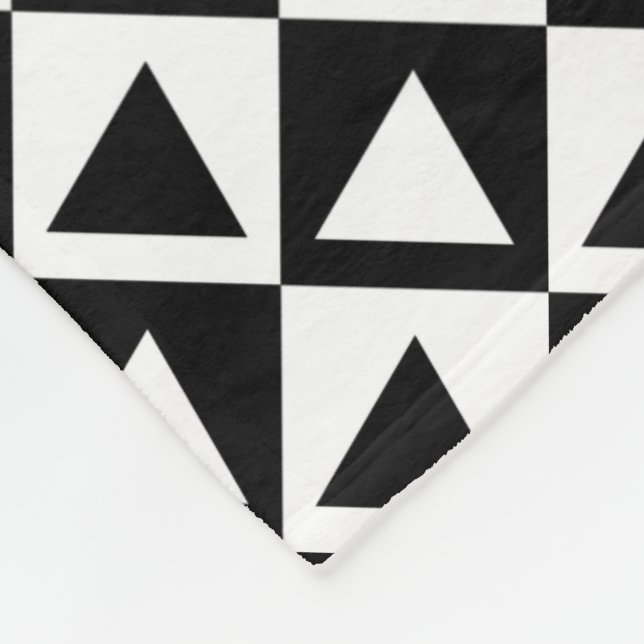 Couverture Polaire Diagonale Noir&Blanc Triangles Motif (Coin)