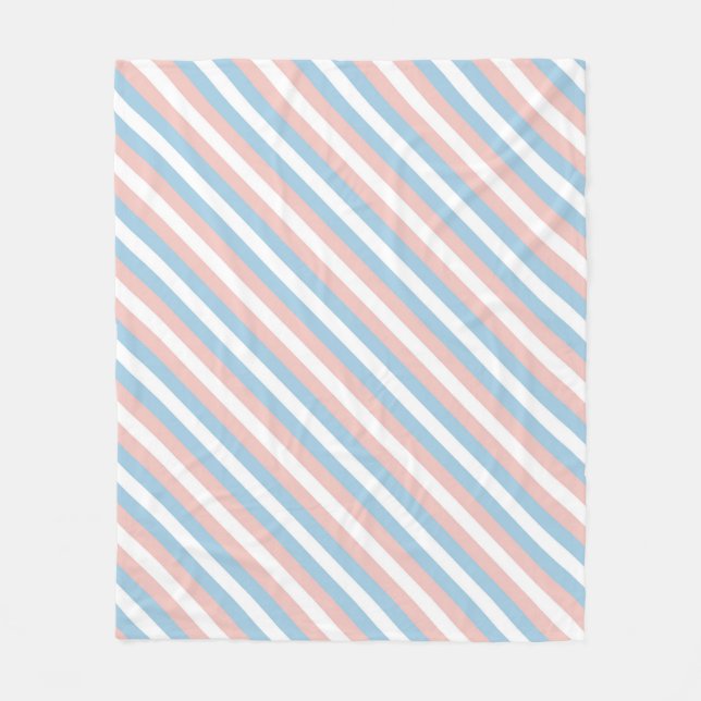 Couverture Polaire Diagonale rose, bleu et blanc (Devant)