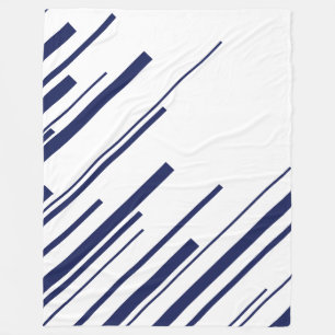 Couverture Polaire Diagonales en bleu et blanc