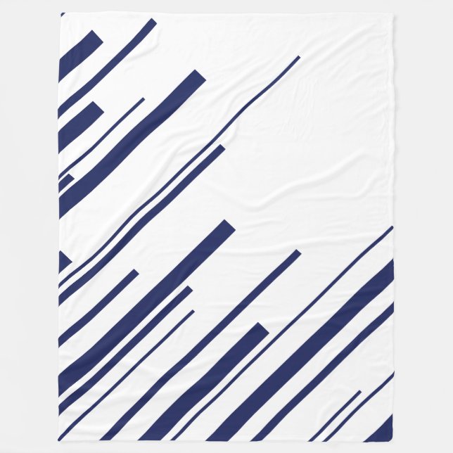 Couverture Polaire Diagonales en bleu et blanc (Devant)