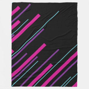 Couverture Polaire Diagonales - rose, violet, bleu et noir