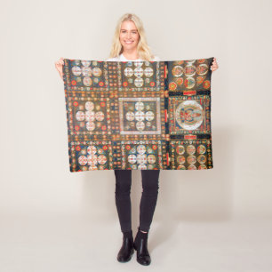 Couverture Polaire Diagramme cosmique Mandala pour la méditation