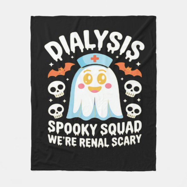 Couverture Polaire Dialyse Néphrologie Infirmière Cute Halloween Éffr (Devant)